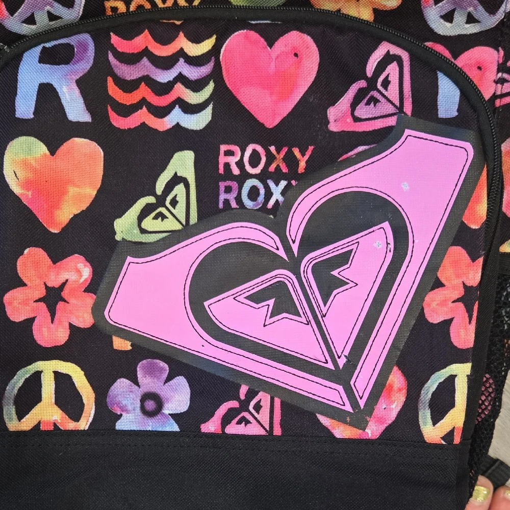 Roxy‎ Kids' Black and Pink Patterned Backpack